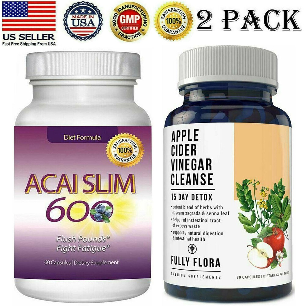 Acai Berry Slim Weight Loss Apple Cider Vinegar Cleanse Detox Dietary Supplement-image