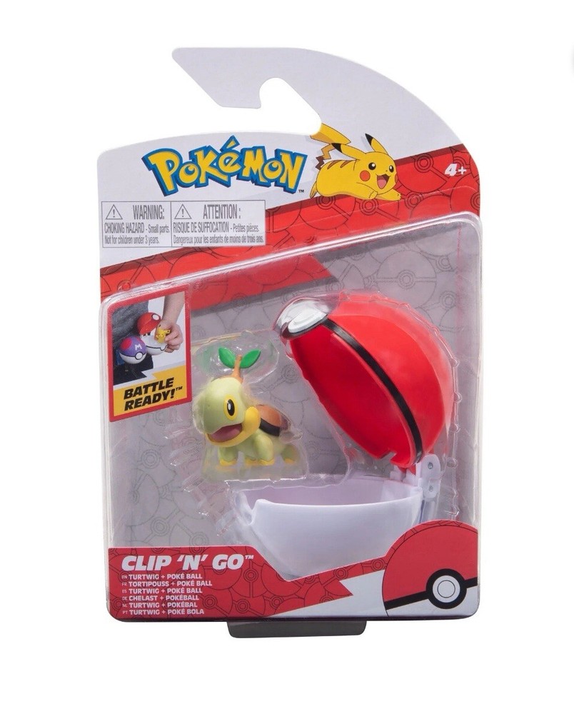 Battle Ready Turtwig Pokemon with Poke Ball Clip N Go