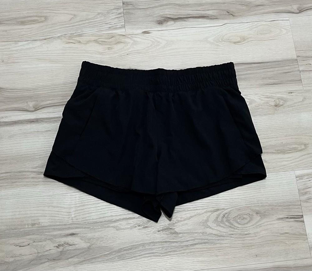 Avia Women's Running Shorts with Bike Liner, Black Size Large