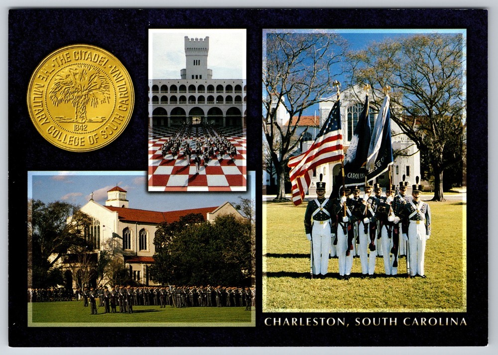 SC Charleston Citadel Military College Seal Corps of Cadets Parade 6x4 Postcard