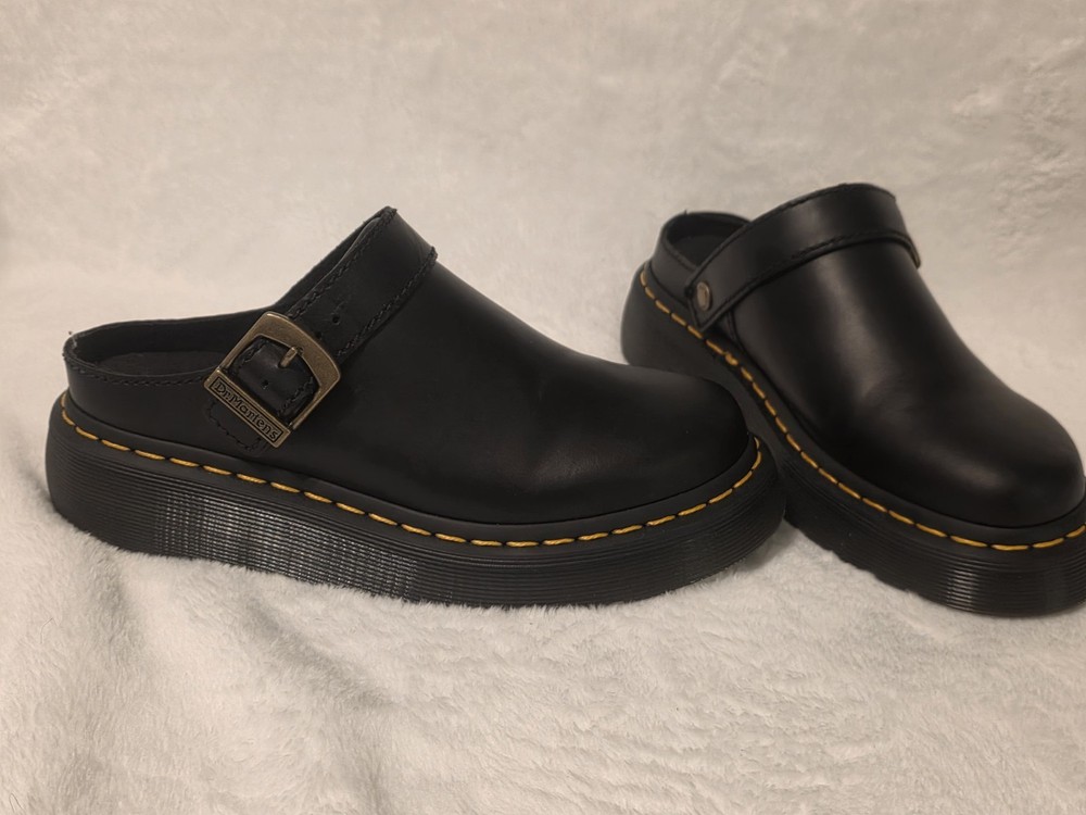Doc Dr. Martens Jorge II Suede Slingback Mules Black -W US 11 / Men US 10 NEW