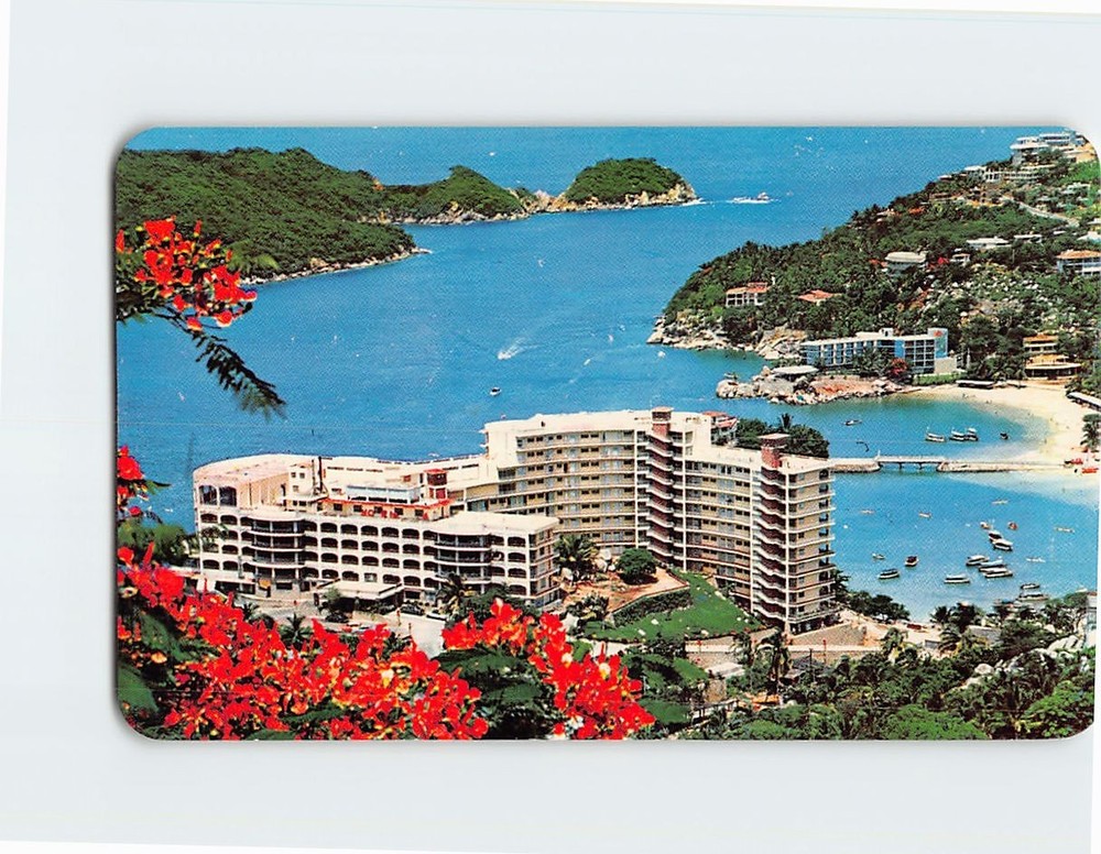 Postcard Aerial View Hotel Caleta Caletilla Acapulco Guerrero Mexico