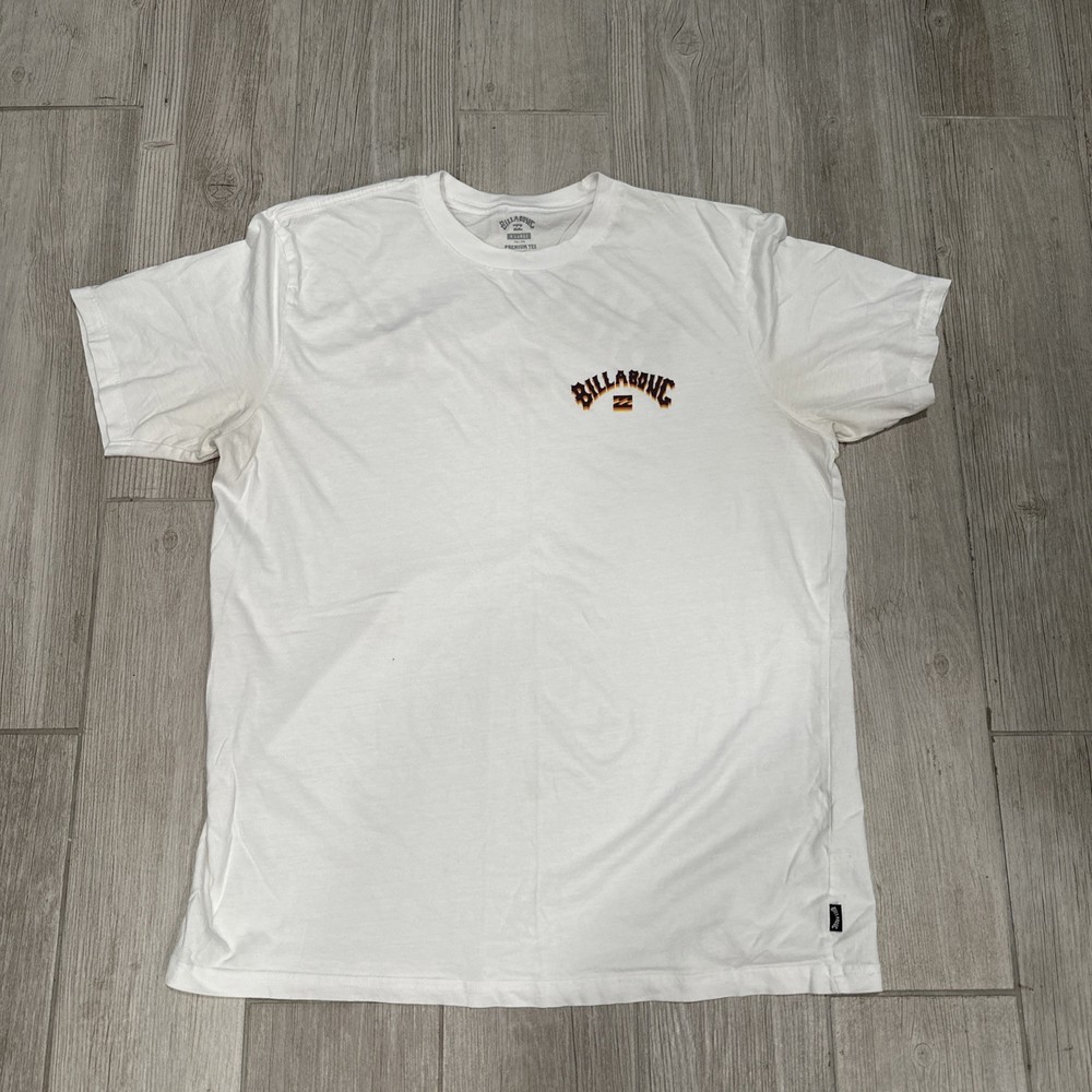 Billabong Arch Fill T-Shirt in white cotton fabric Size XL White