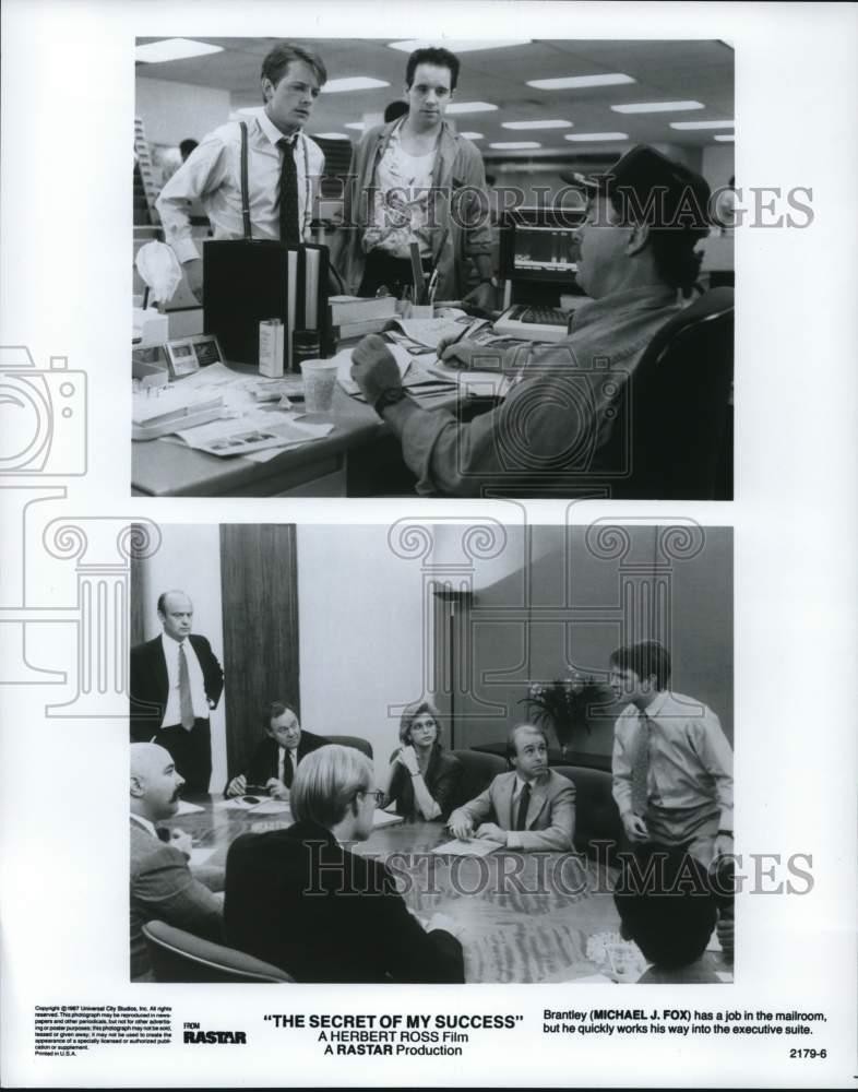 1987 Press Photo Michael J. Fox and co stars in 