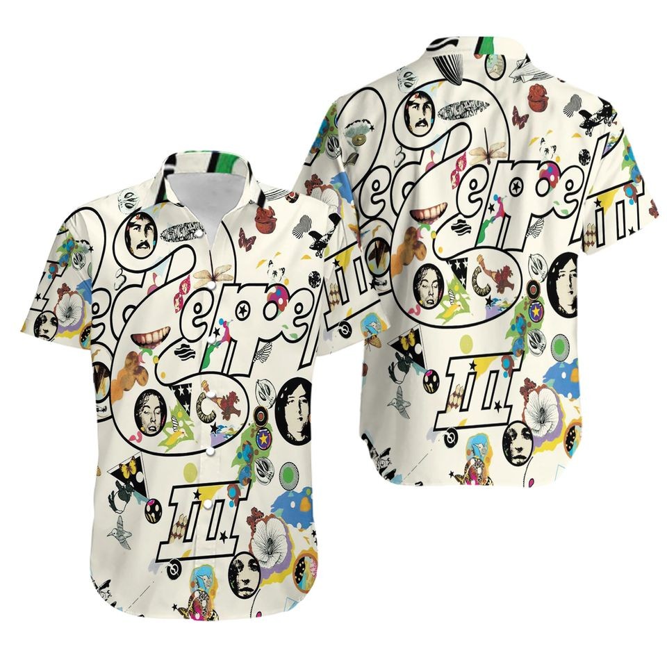 Rock Music Hawaiian Button Shirt. LED ZPELIN