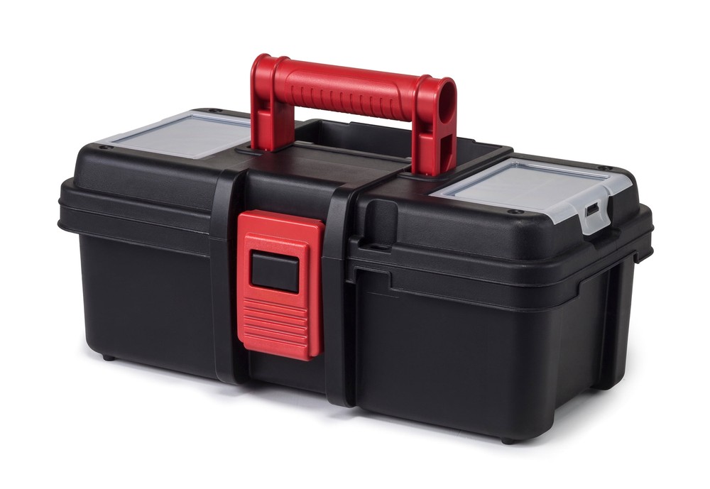 13-Inch Black Plastic Tool Box for Hardware Storage