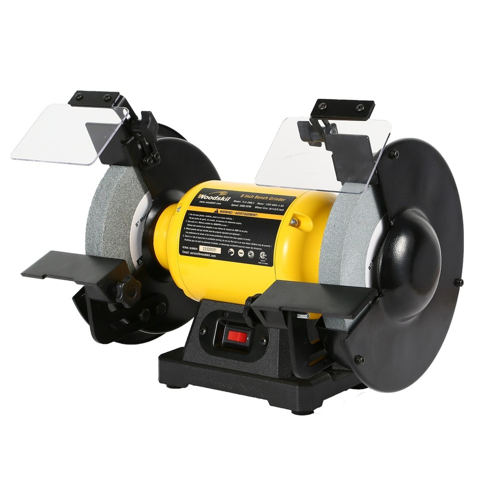 4.8A 3/4HP 8-Inch Bench Grinder 3600 RPM with Eye Shields