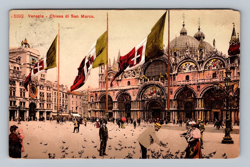 Italy- Venice Church Of San Marco Standard Souvenir Post Card Vintage Postcard