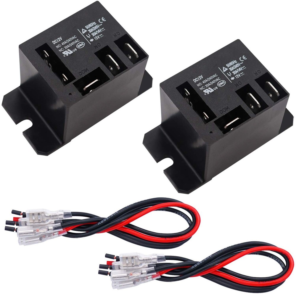 2PCS Power Relay DC12V Coil, 30A SPDT(1NO 1NC) with Flange Mounting and 10 Qu...