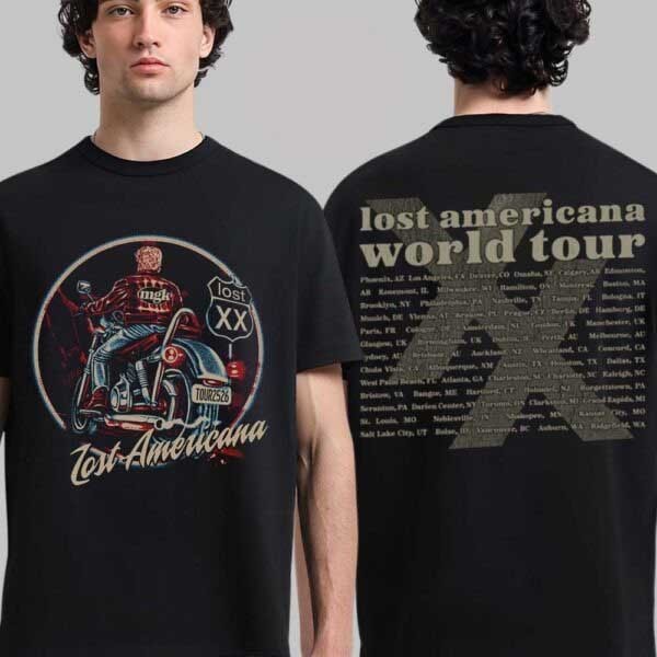 Machine Gun Kelly MGK Lost Americana 2026 Tour T-Shirt Concert Tee Dates