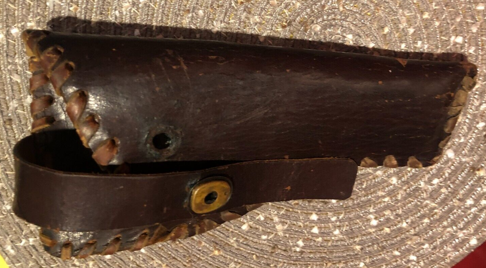 Hand Made Leather Holster with Leather Stitching Accommodating Long Barrells-image