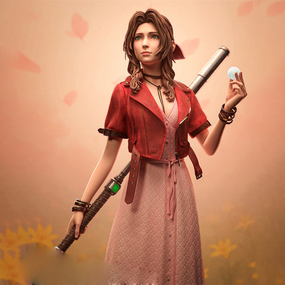 3D Print 1/8 1/6 1/4 Aerith Garage Kit Figure Model Kit Unpainted Unassembled GK