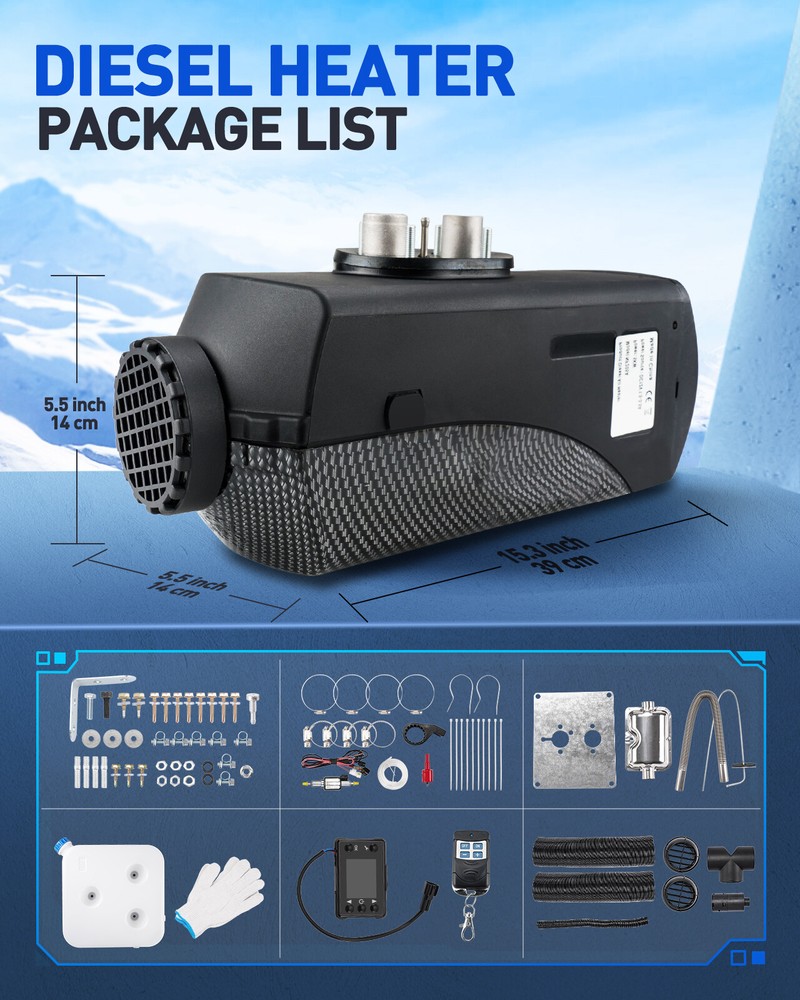 Fit For Buses Cars RVs Trucks Vehicles 12V 5KW Diesel Air Heater Parking Heater
