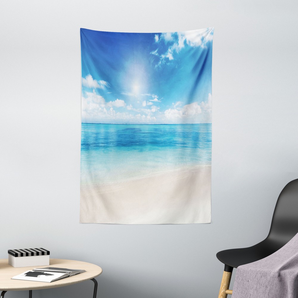Coastal Tapestry Caribbean Summer Sea Print Wall Hanging Decor