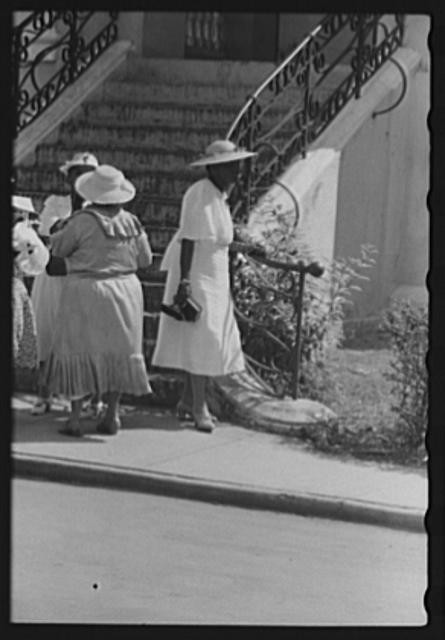 Christiansted St Croix Virgin Islands 1940s Women on Steps Farm Security