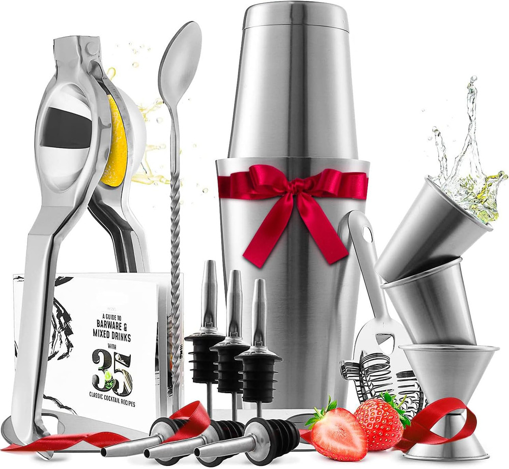 Bar Set Cocktail Shaker Set, Stainless Steel Mixology Bartender Kit, 16 Piece Co