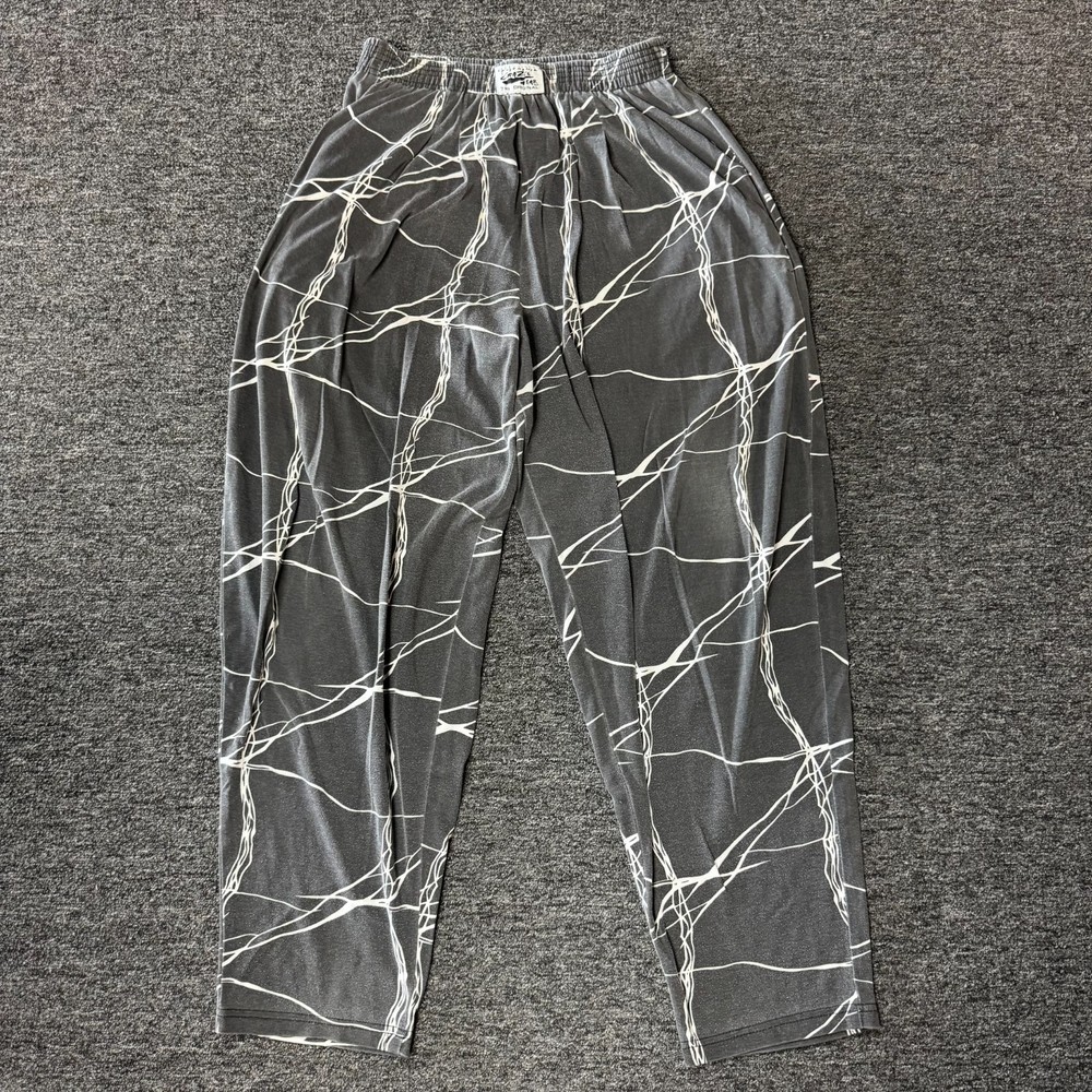 Vintage 90s California Crazee Wear Parachute Baggy Hippie Pants - Sz L Marble