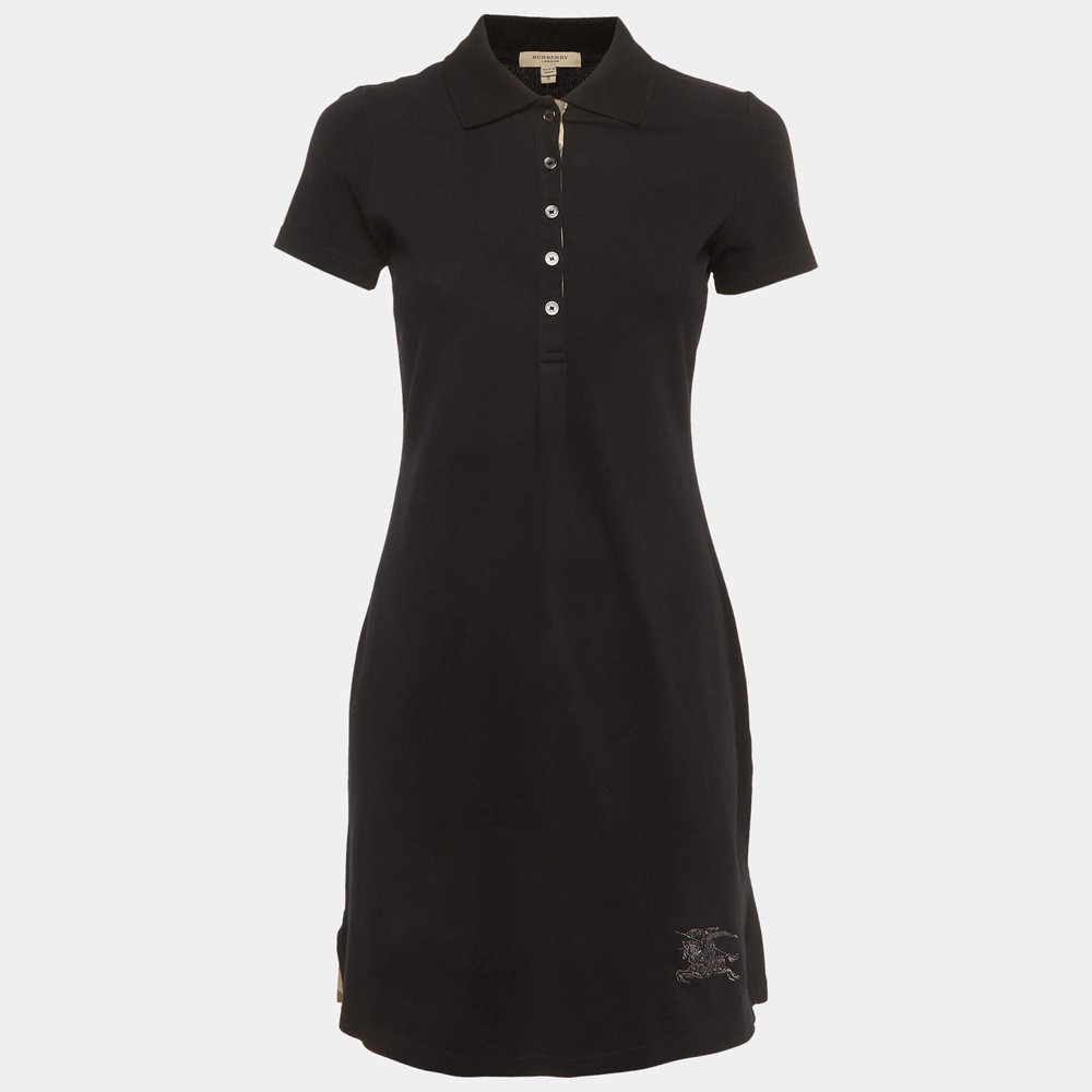 Burberry Brit Black Pique Polo TShirt Dress S