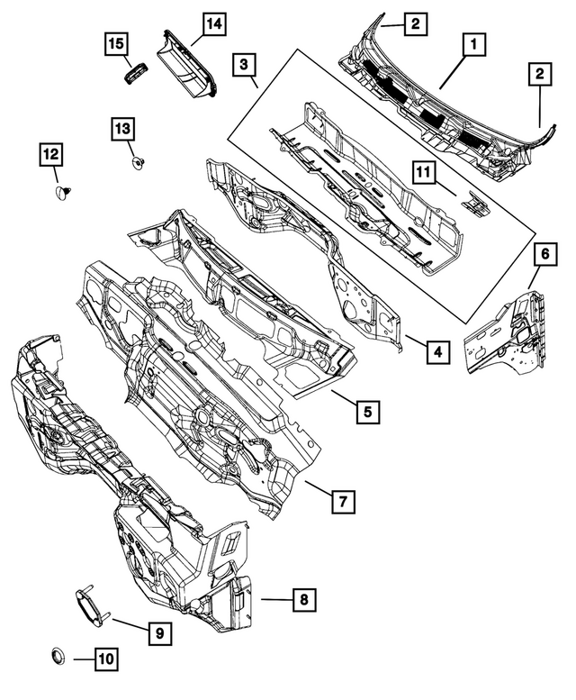 Genuine Mopar Cowl Side Panel Left 68534991aa
