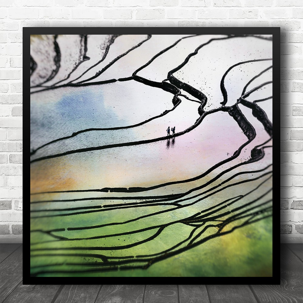 Farmers Water Colors Yunnan China Colour Colourful Walk Walking Square Art Print