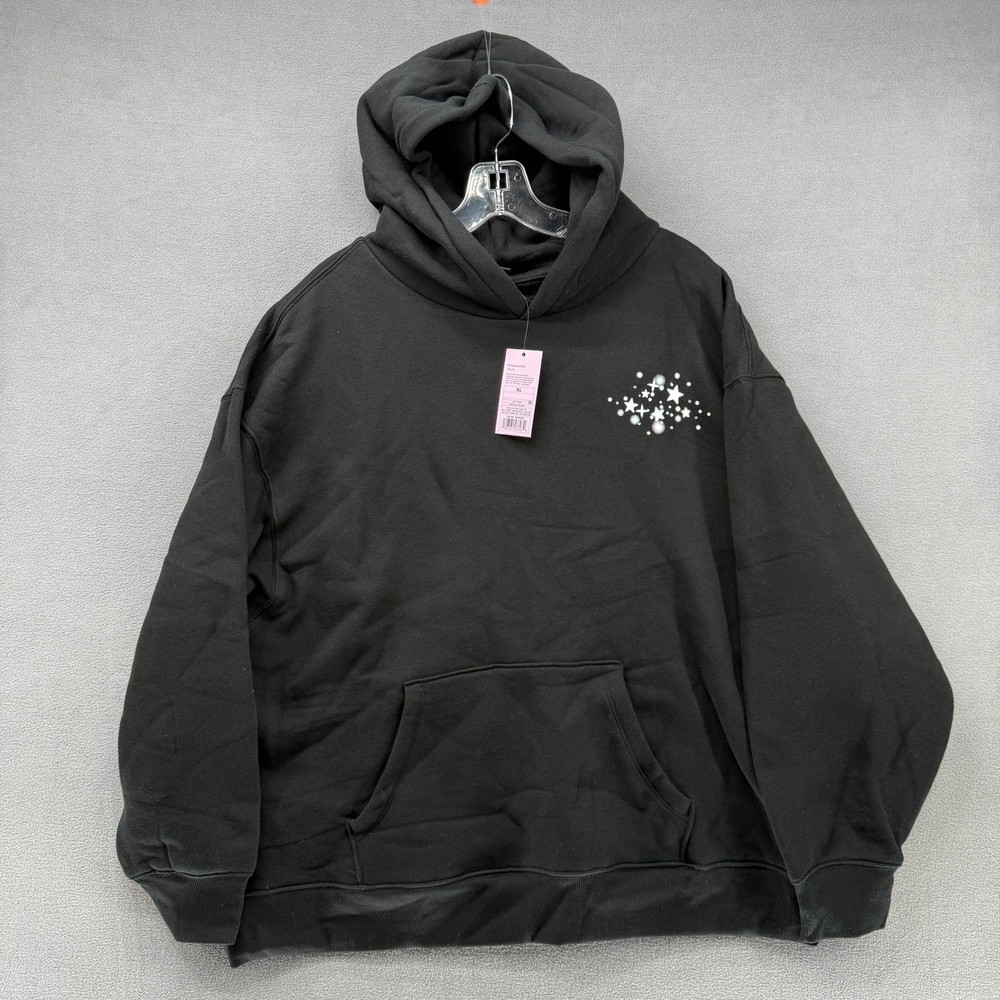 Wild Fable Black Disco Ball Graphic Hoodie Sweatshirt XL Oversized Cotton Blend