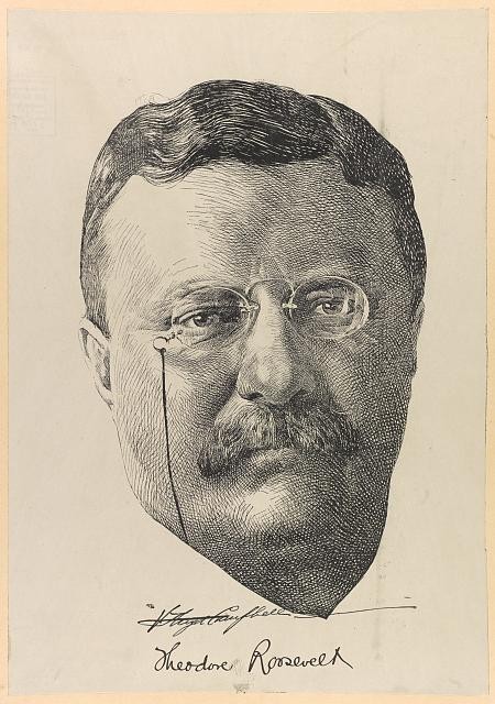 Photo:Theodore Roosevelt Portrait Head Full Face View 1904