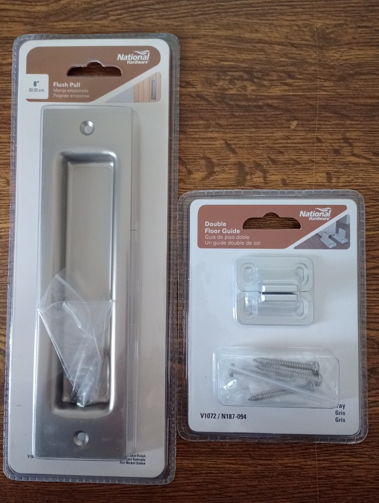 Modern Farmhouse Flush Pull Barn Door Hardware with Floor Guide