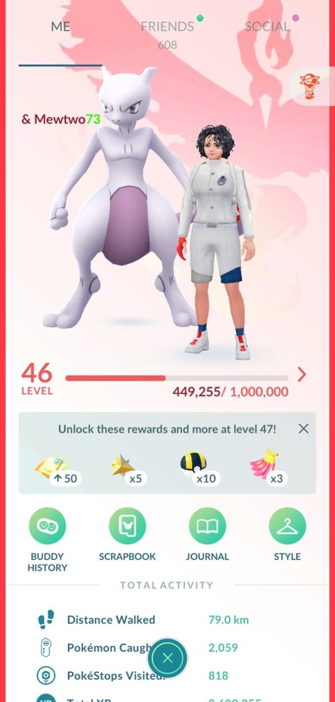 Pokémon Go Account Level 46 2 shiny mewtwo 🌟🌟high cp Pokémon starter