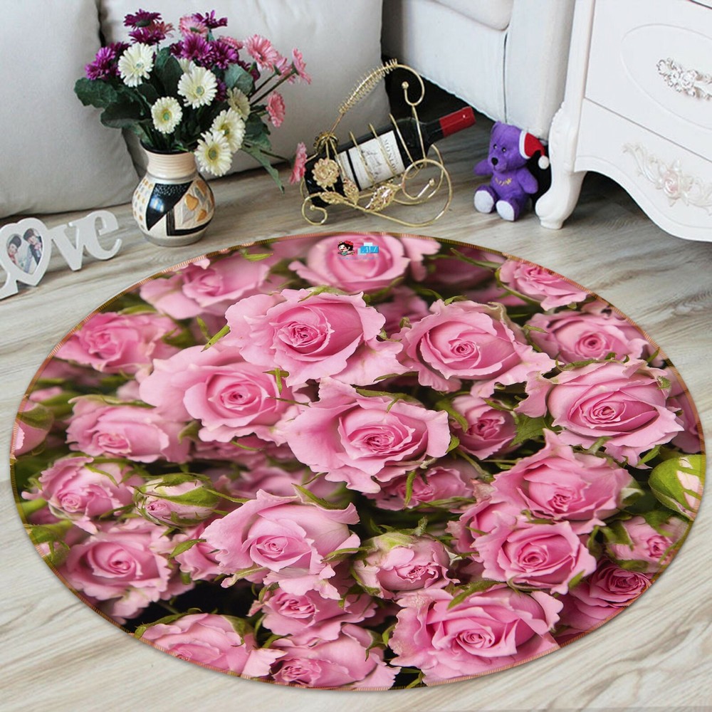 3D Pink Rose Flowers NAO3879 Game Rug Mat Elegant Photo Carpet Mat Fay