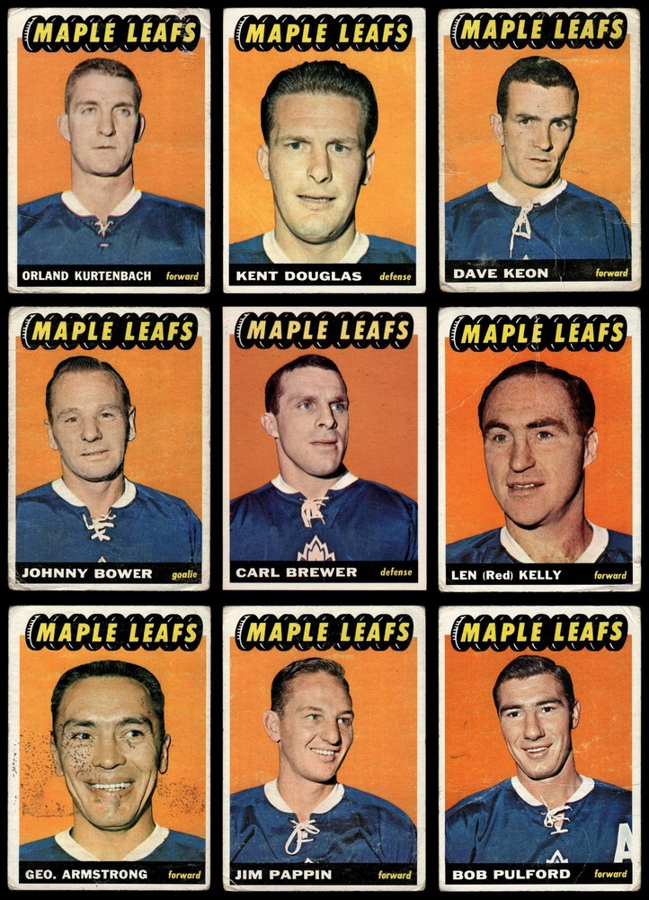 1965-66 Topps Maple Leafs Near Team Set 4 - VG/EX 7224913 (10 / 21 cards)