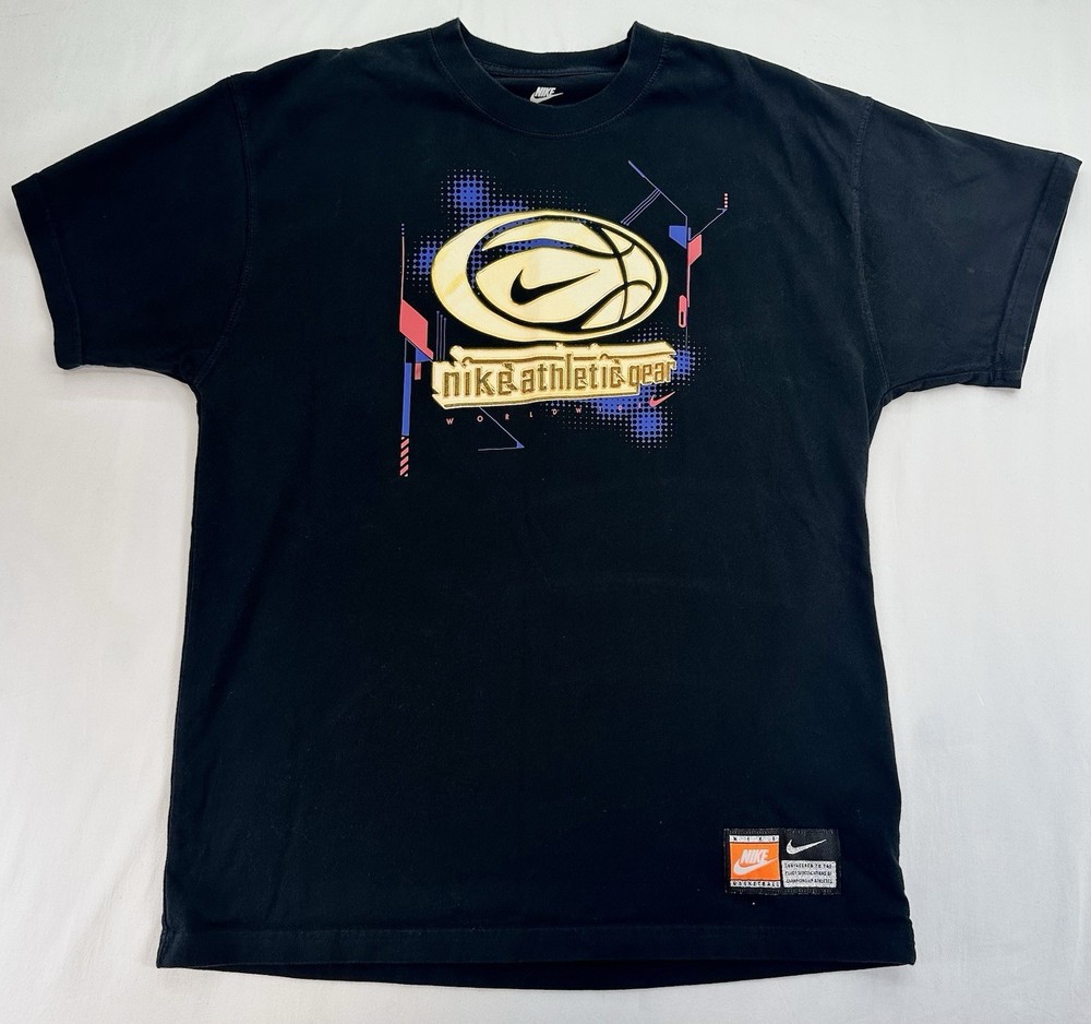 Nike Basketball Graphic T Shirt Mens Medium Black Athletic Gear Swoosh Logo Tee