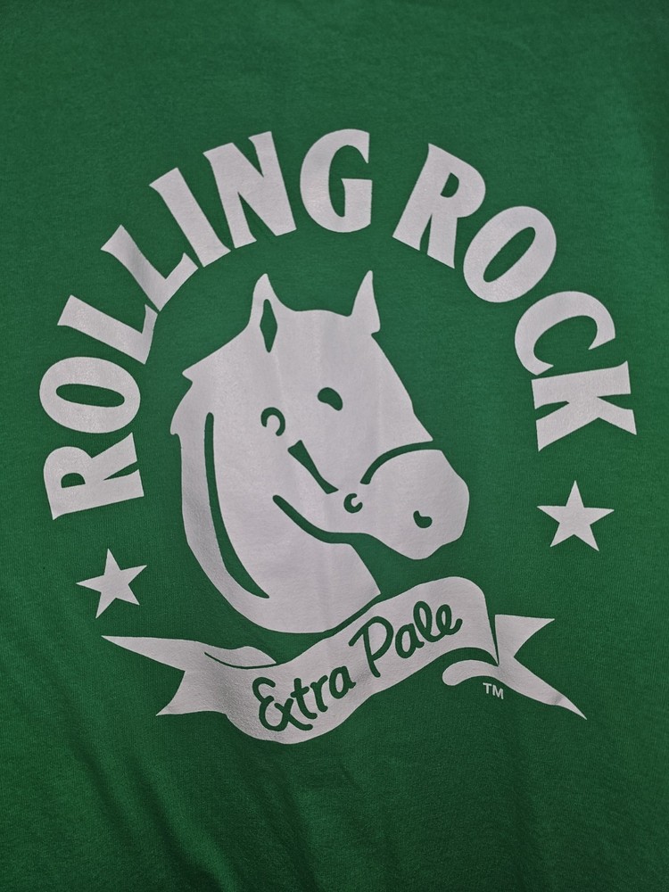 Rolling Rock Im Going Green Xl Mens Graphic Logo Double-sided Graphic Logo Tee