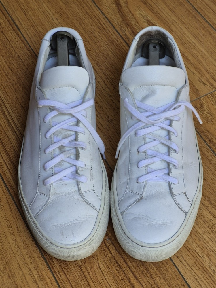 Common Projects ́White Leather Achilles Low Made Italy 44 Men's Sneakers-image