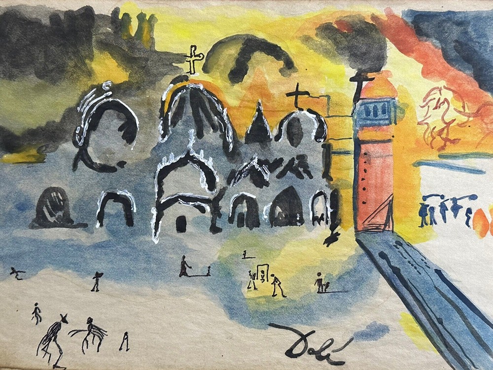 Salvador Dalí COA Art Drawing Painting Vintage Handmade Signed Original Paper