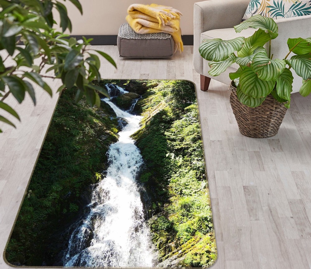3D Mountain Waterfall ZHUC2515 Game Non Slip Carpet Mat Photo Carpet Amy