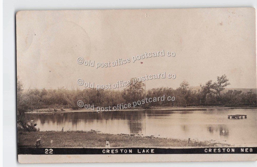 Creston, Nebraska-Creston Lake-Dog-c1910-RPPC Real Photo Postcard