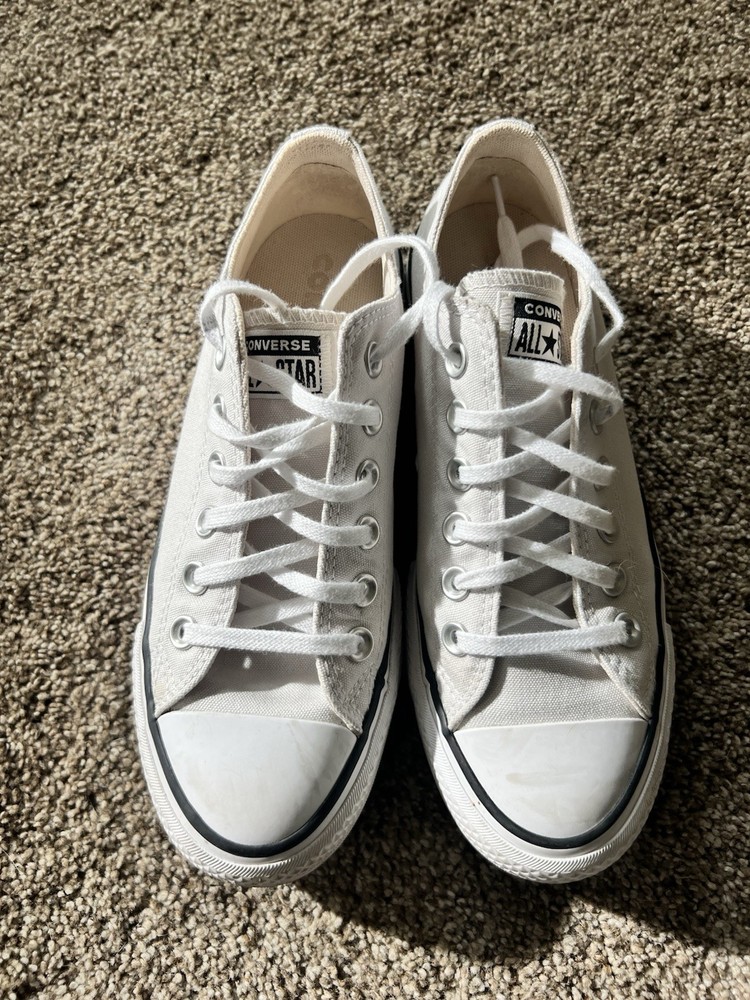 Converse All Star Platform White Canvas Sneakers Women’s US Size 6.5