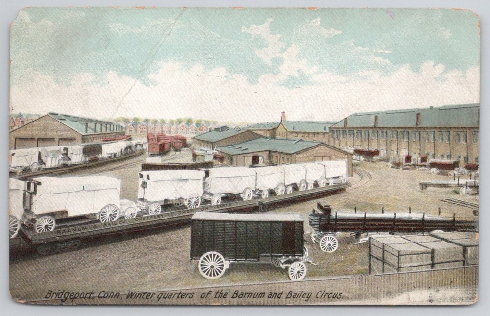 1905 Barnum & Bailey Circus Winter Quarters Bridgeport CT Postcard H.H. Jackson