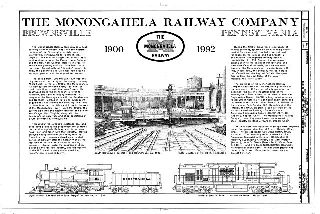 Brownsville Pennsylvania Monongahela Railway Company Shops 1900s Water Tower