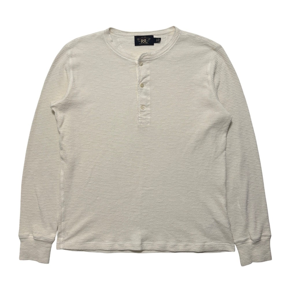 RRL by Ralph Lauren Thermal Waffle-Knit Henley Shirt Men’s L White