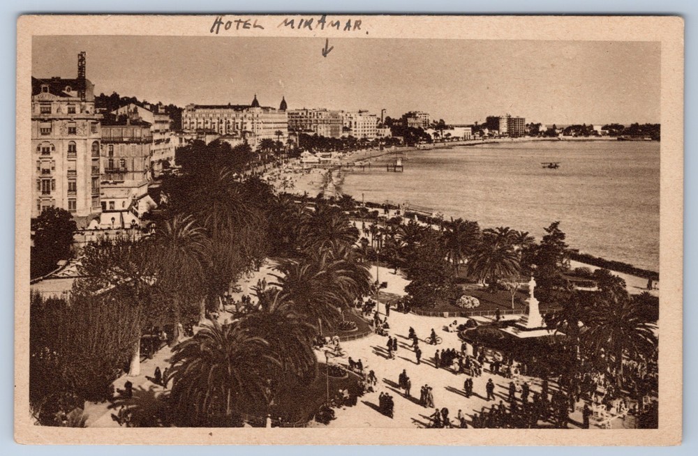 France Cannes Beach Croisette Boulevard La Cote D'Azur Hotel Miramar Postcard