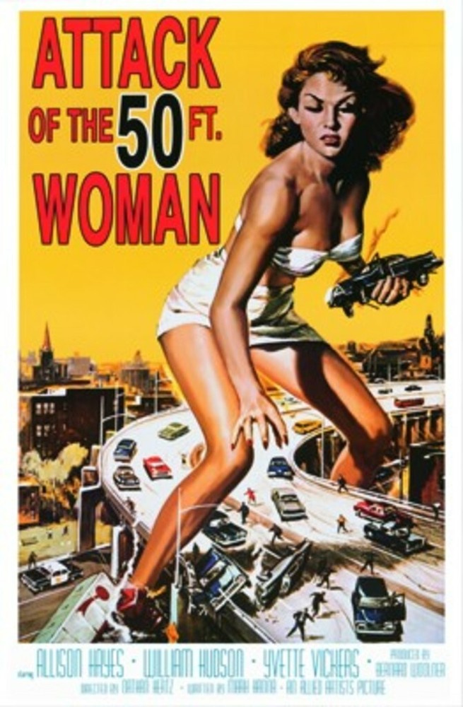 Attack of the 50 Foot Woman Retro Vintage Horror Art Print Poster 24x36
