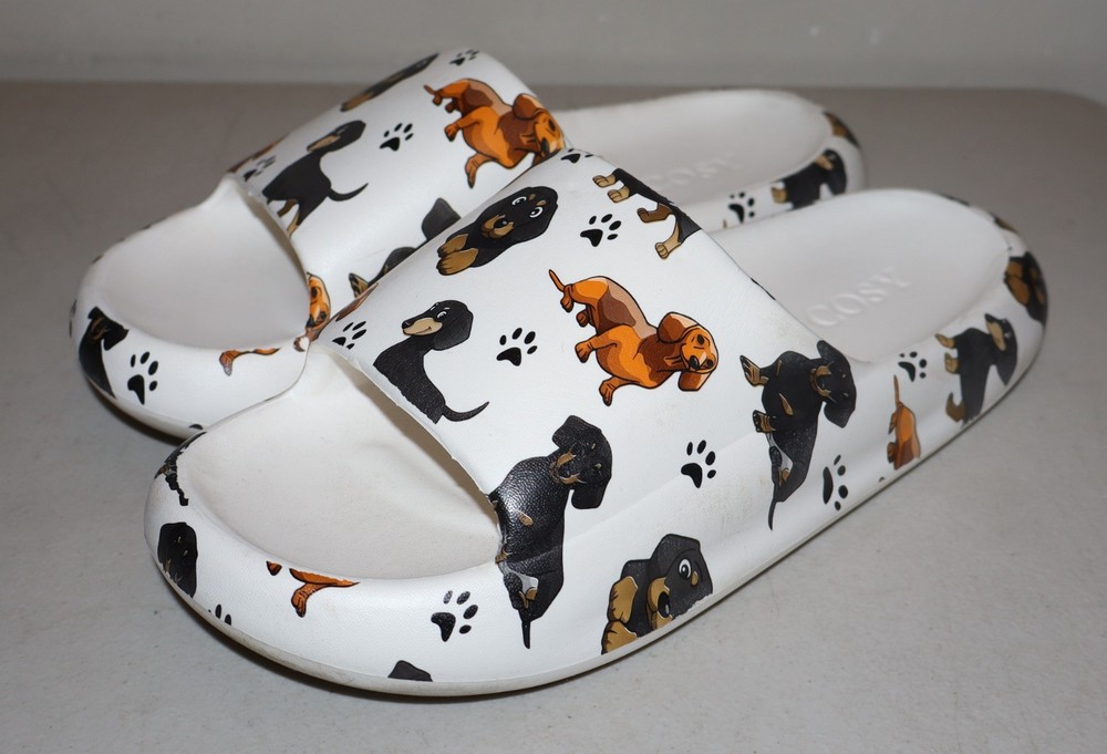 Dachshund Sausage Dog Slip on Sandals. Size 40-41 by COSY