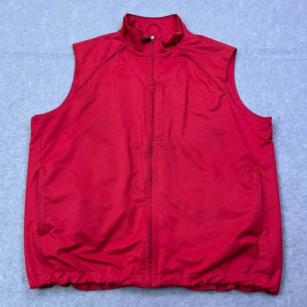 Polo Golf Ralph Lauren Vest Mens L Red Sleeveless Full Zip Windbreaker Jacket*