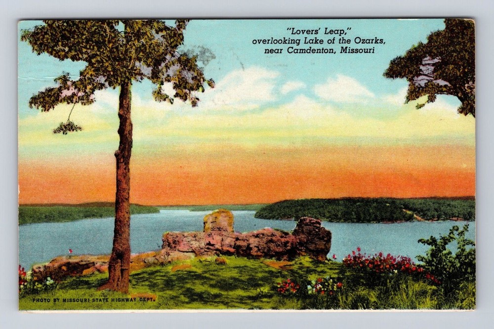 Camdenton MO- Missouri, Lovers Leap, Lake Of The Ozarks, Vintage c1960 Postcard
