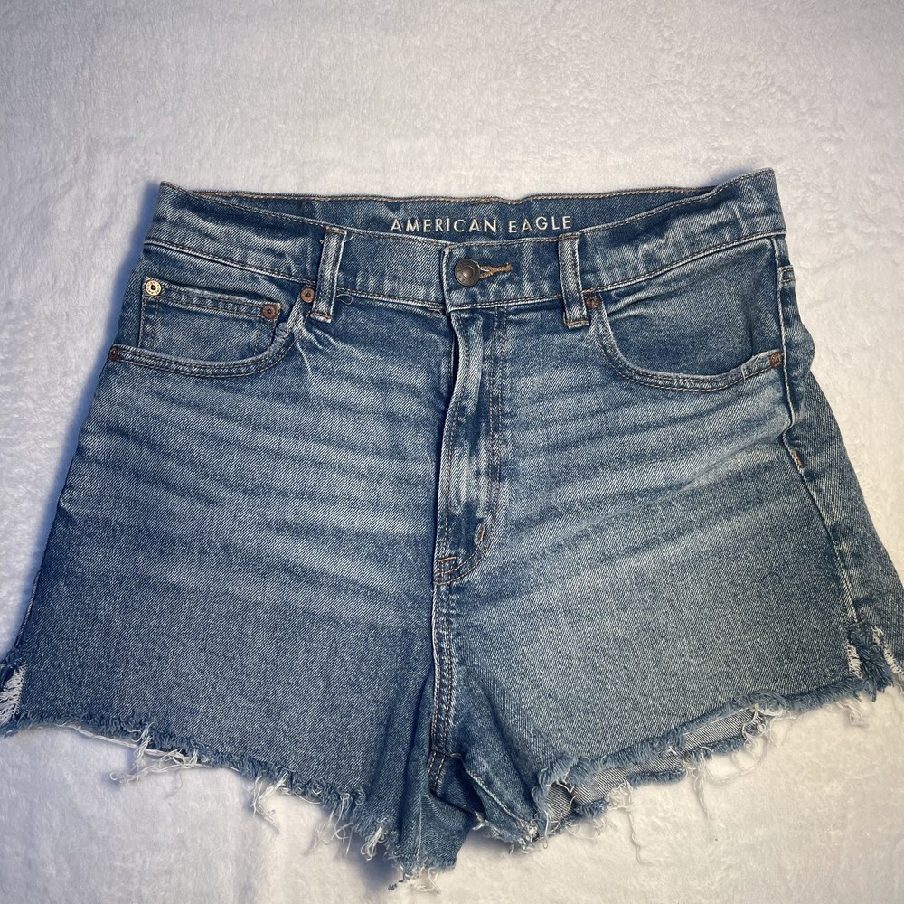 American Eagle Womens Highest Rise 90s Boyfriend Shorts 8 Blue Denim
