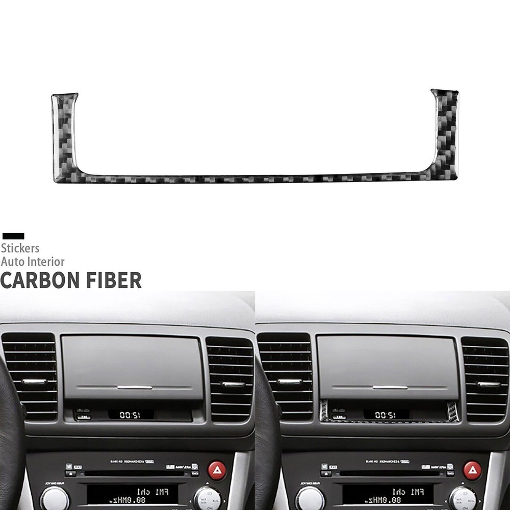 Carbon Fiber Navigation GPS Panel Frame Trim For Subaru Legacy Outback 2005-2009