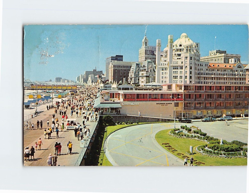 Postcard View over the beautiful boardwalk in Atlantic City New Jersey USA