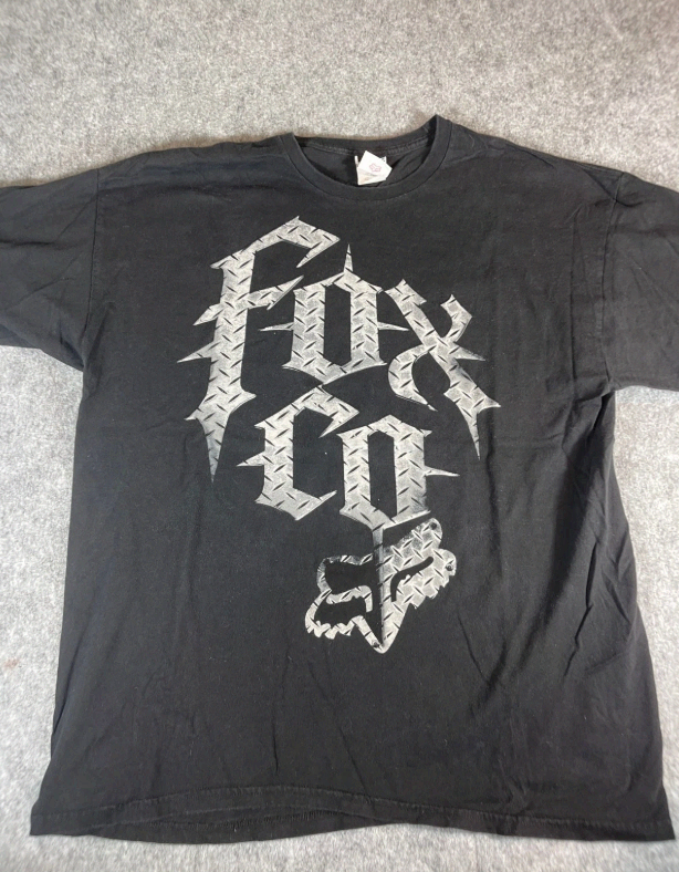 VINTAGE Fox T Shirt Mens S-3XL Spellout Short Sleeve Graphic Tee Racing Y2K