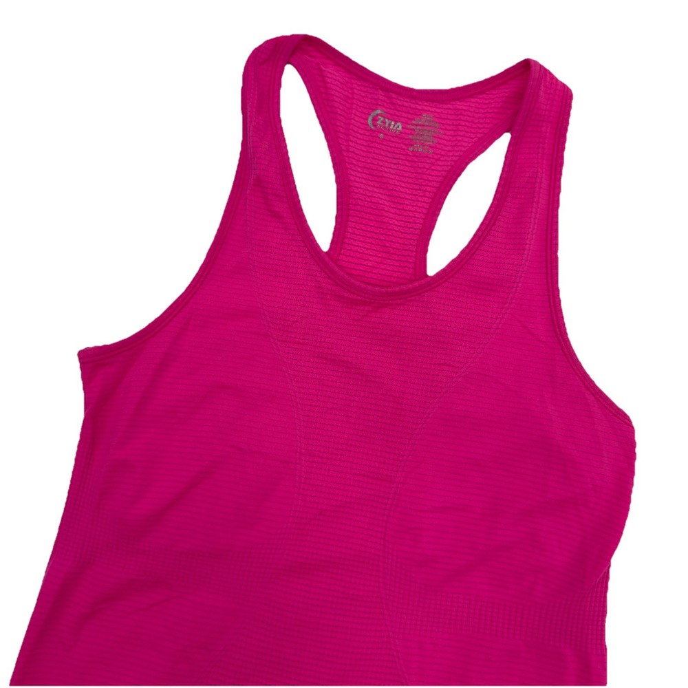 Zyia Copper Charged Racerback Seamless Tank Top Pink Ribbed Women’s Size Small